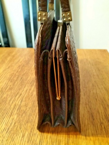 Bolso de Mano Cocodrilo Vintage Años 60 con Marco de Metal - Imagen 4 de 6