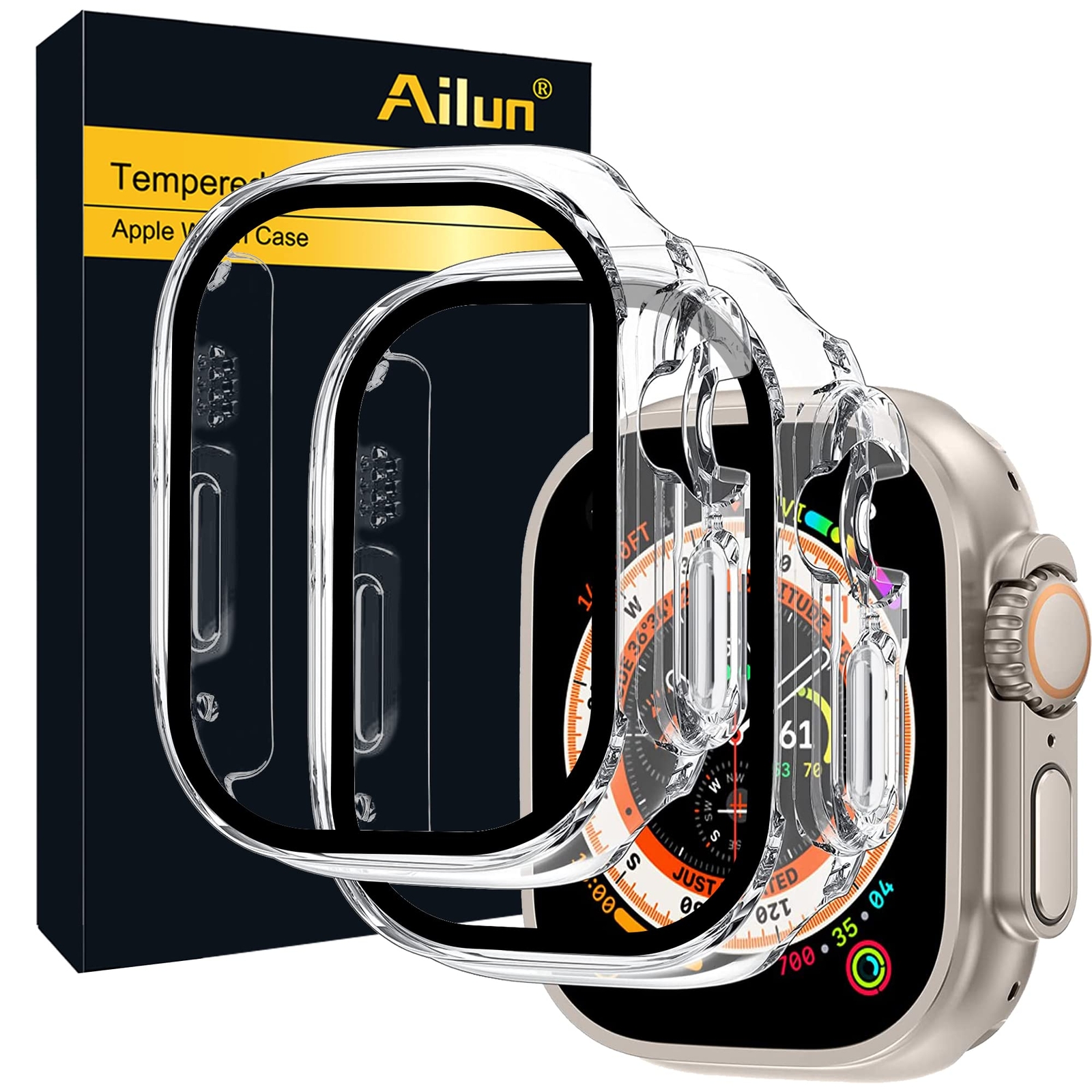 Ailun for 2022/2023 Apple Watch Ultra 2/Ultra Screen Protector Case [49mm], Ultr