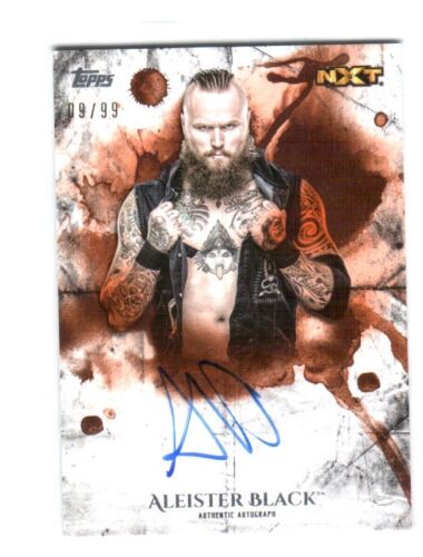 WWE Aleister noir 2018 Topps orange incontesté sur carte autographe SN 9 de 99 - Photo 1/1