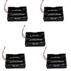 Pack of 5 Battery Storage Case/Box/Organizer/Holder with Wire Lead for 3x18650