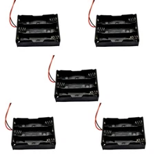 Pack of 5 Battery Storage Case/Box/Organizer/Holder with Wire Lead for 3x18650