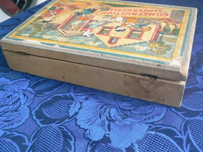 Ancien Jeu De Construction Wery - Coffret En Bois D'origine - Vintage