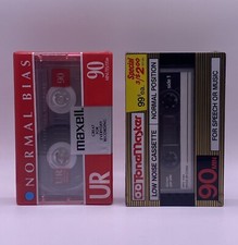 90 Minute Blank Cassettes Maxell Normal Bias UR  ToneMaster Low Noise SEALED