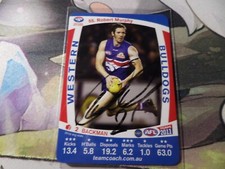 2011 TeamCoach Robert Murphy HAND Signed AFL Trading #55 Western Bulldogs