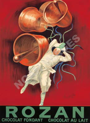 Rozan Chocolat Au Lait vintage chocolate food ad poster repro 12x16
