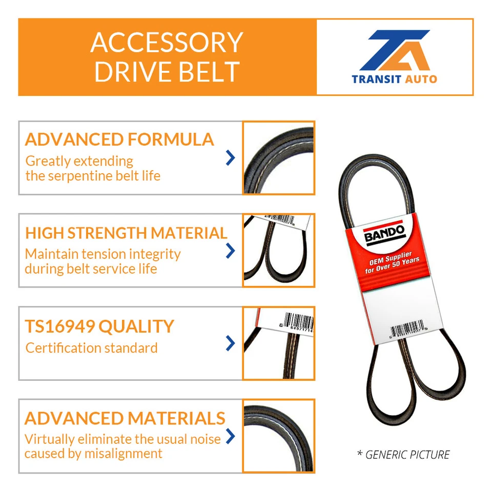 Air Conditioning Accessory Drive Belt For BMW 325i X5 323i 330Ci 325Ci 330i 530i Foto 3 de 4