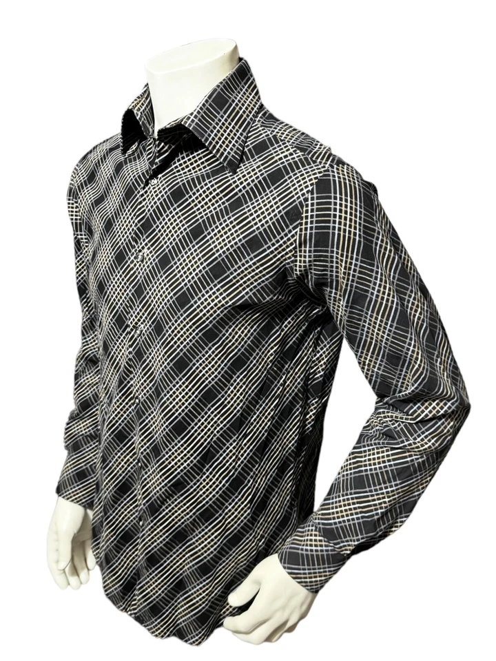 J. Ferrar Men’s Button Up Shirt Size Adult M Medium 15-15.5 Long Sleeves Cotton - Image 4 of 4