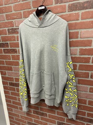 Size Large Amiri Bones Hoodie Grey 100% Authentic Rare $650 Retail