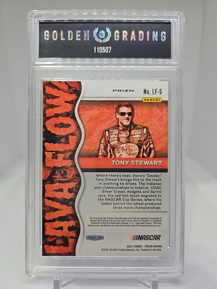 2021 Prizm Tony Stewart Lava Flow SSP #LF-5 Case Hit Golden Grading MINT 9 L👀k! - Image 3 of 4