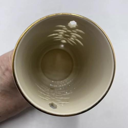 Lenox Candle Holder Eternal Christmas Pierced Porcelain Floral Gold Trim USA - Picture 12 of 13