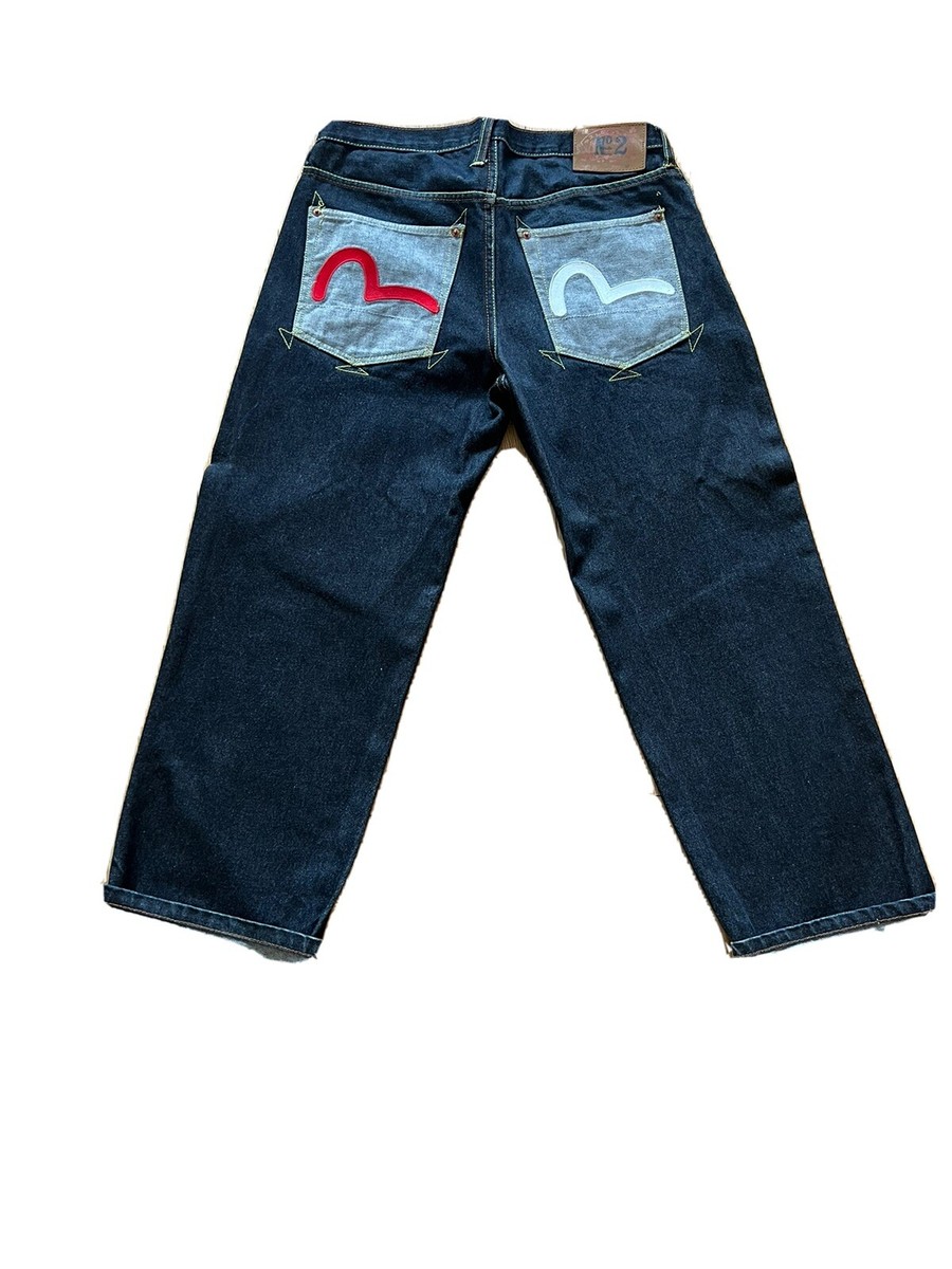 Evisu Jeans Size 32 No 2 . Lot 0045 Rare Jeans Vintage 90s Jeans