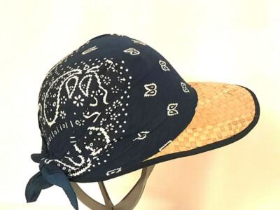 CAPPELLO PAGLIA VISIERA CON BANDANA