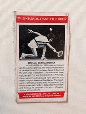 BRITAIN 1978 WIGHTMAN CUP JOHN MASTERS WINNERS AGAINST THE ODDS VINTAGE CARD