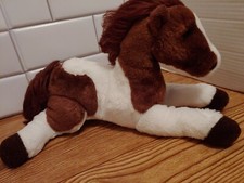 Aurora Horse Pony Plush Brown and White Laying Down Tola