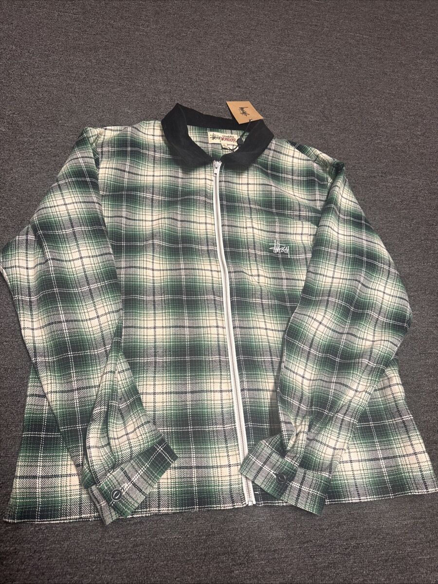 Stussy Frank Plaid Zip Shirt- Black And Green Size XL | eBay Stussy Frank Plaid Zip Shirt- Black And Green Size XL | eBay