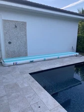 airtrack 18x3 feet 8 inches thick (used) comes with air pump & fixing kit