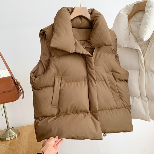 Women Padded Waistcoat Sleeveless Tops Gilet Quilted Jacket Full Zip Bodywarmer - Picture 8 of 14