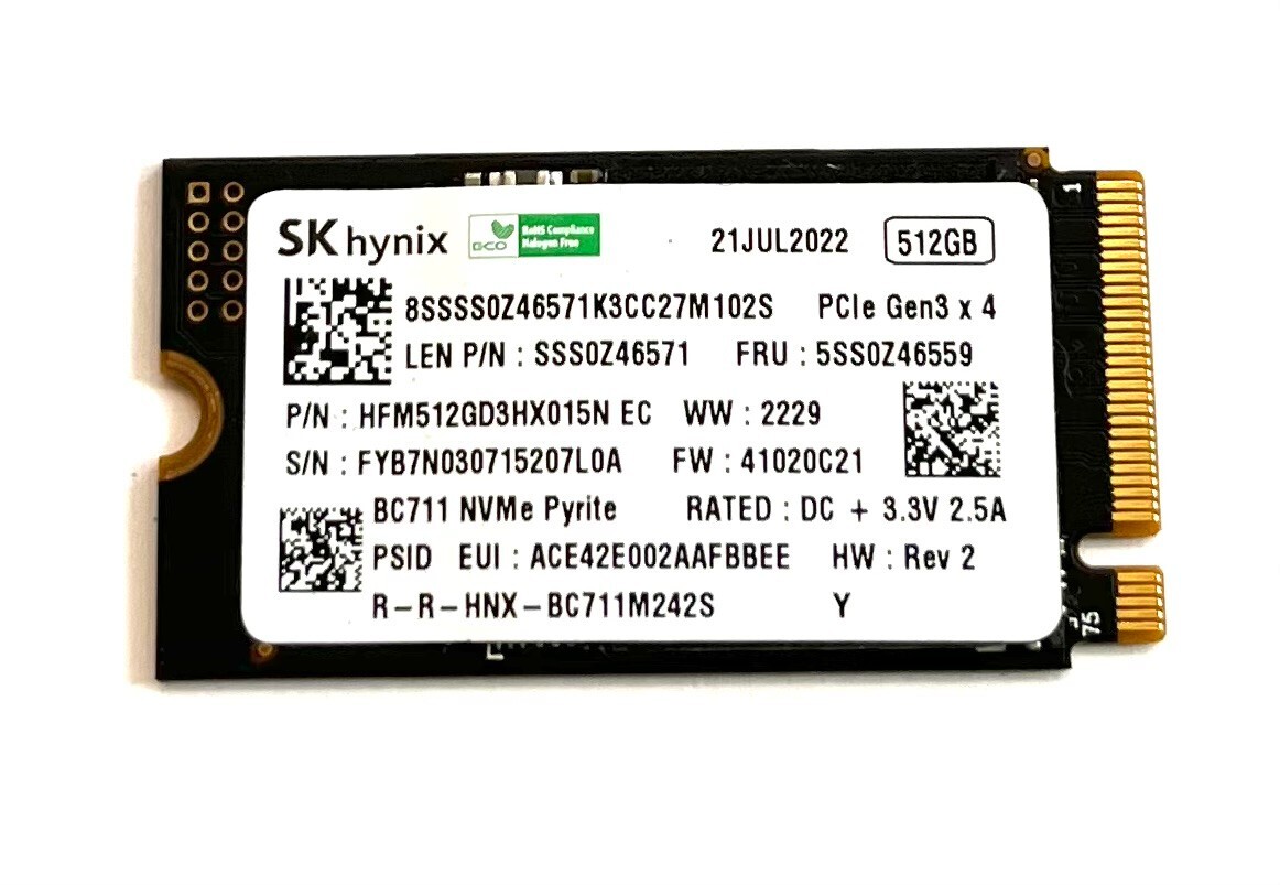 SSS0Z46571 SK Hynix 512GB M.2 NVMe SSD Solid State Drive