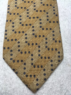 NAUTICA MENS TIE GOLD KHAKI WITH BLUE 4 X 60
