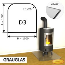 Camino Placca IN Vetro Parascintille Kaminplatte Forno Piastra Pavimento -D3