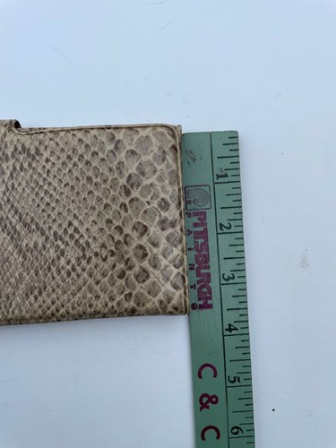 Vintage 60’s/70’s Womens Vinyl Snakeskin Brown Beige Fold Out Wallet Midcentury - Picture 6 of 8