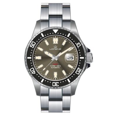 Lorenz Automatic 28196LL Orologio Subacqueo Uomo - Movimento Miyota Giapponese, Cassa 43mm Acciaio, Ghiera Girevole, 10 ATM