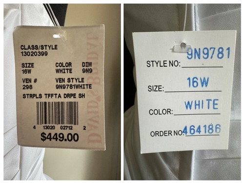 Galina 16W White Short Strapless Taffeta Sheath Dress w/Shrug STYLE# N9781 NWT - Picture 19 of 20