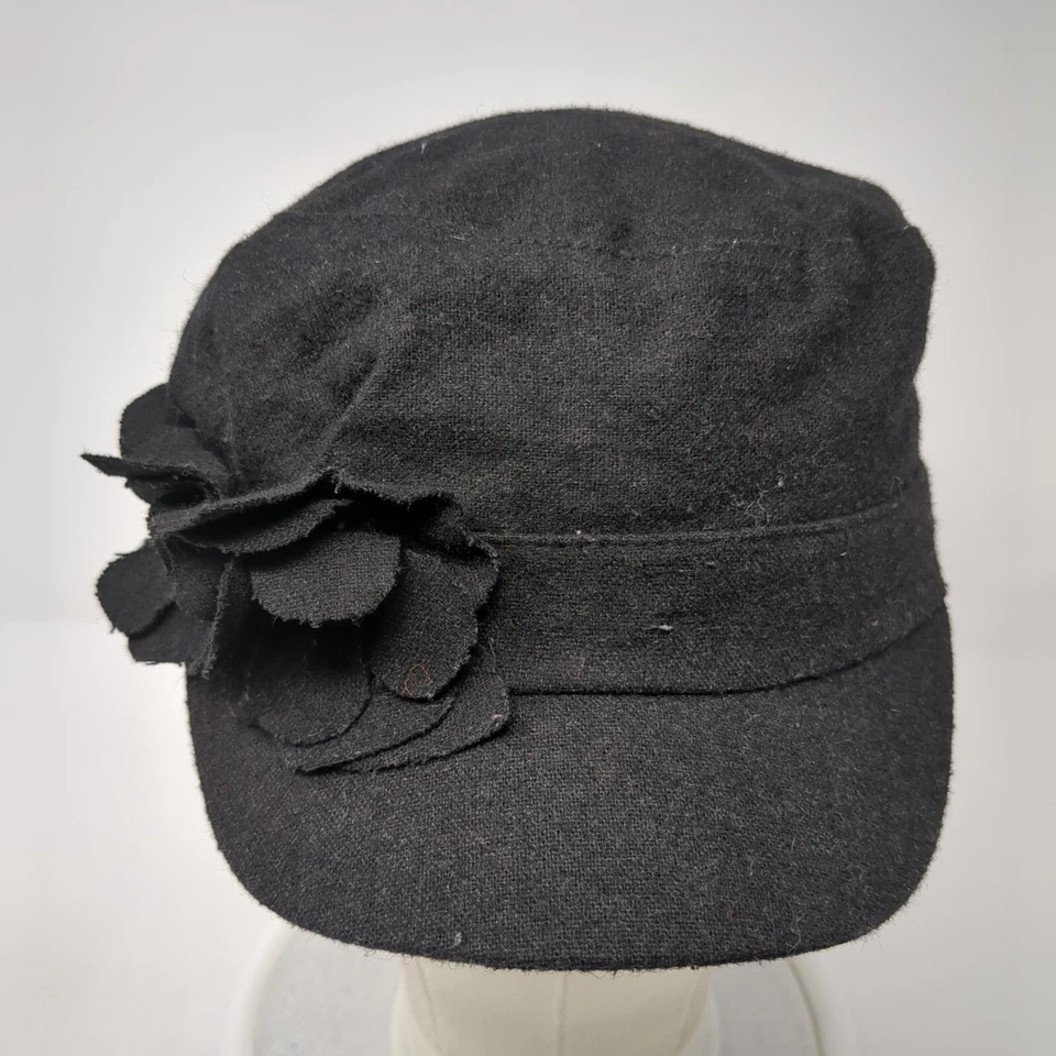 Sombrero D&Y Ajustado Cadete Ejército Negro Talla Única ElastaFit Flor Forrado Sólido Foto 2 de 4