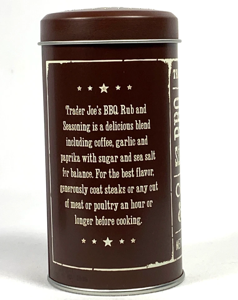 2X Trader Joe's BBQ Rub & Seasoning with Coffee & Garlic 3.5oz Can 11/26 - Image 4 of 4