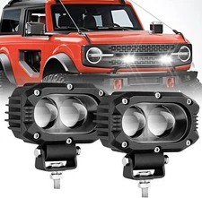 3/4 inch LED Pods Offroad Fog Ditch Lights Auxiliary for Motorcycle UTV Forklift