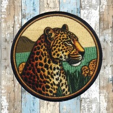 Leopard Patch Iron-on Applique, Wild Animal Badge, Zoo Nature Roaring Wildlife