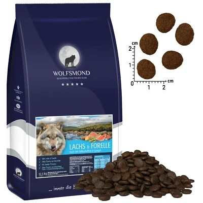 Hundefutter 12 kg Wolfsmond Lachs mit Forelle Getreidefrei Frisch Trockenfutter
