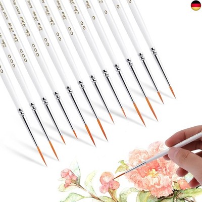 cobee Micro Detail Paint Brush Set,12 Stück Fein Aquarell Nagel Pinsel 