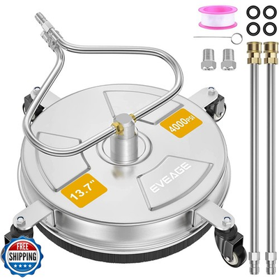 #ad EVEAGE 13.7#x27;#x27; Pressure Washer Surface Cleaner with 4 Wheels Stain $134.99