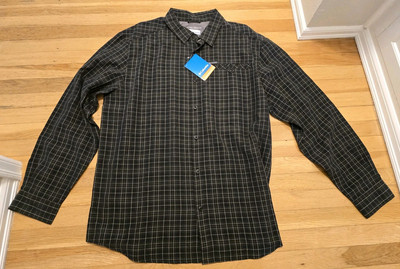 Columbia Shirt Mens L Omni-Shade Button Down Long Sleeve Pine Pass New With Tag