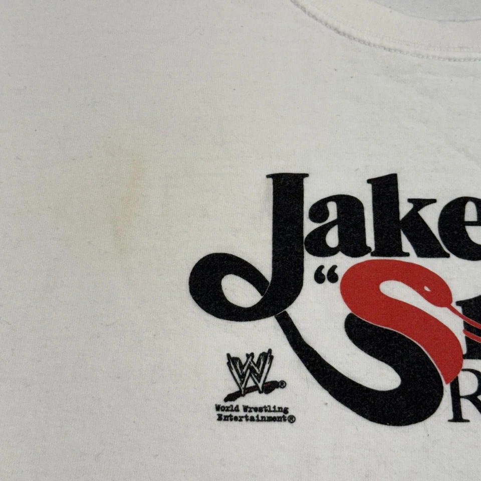 Camisa WWE Jake The Snake Roberts Para Hombres XL Blanca Lucha Gráfica Camiseta Cuello Redondo Foto 4 de 4