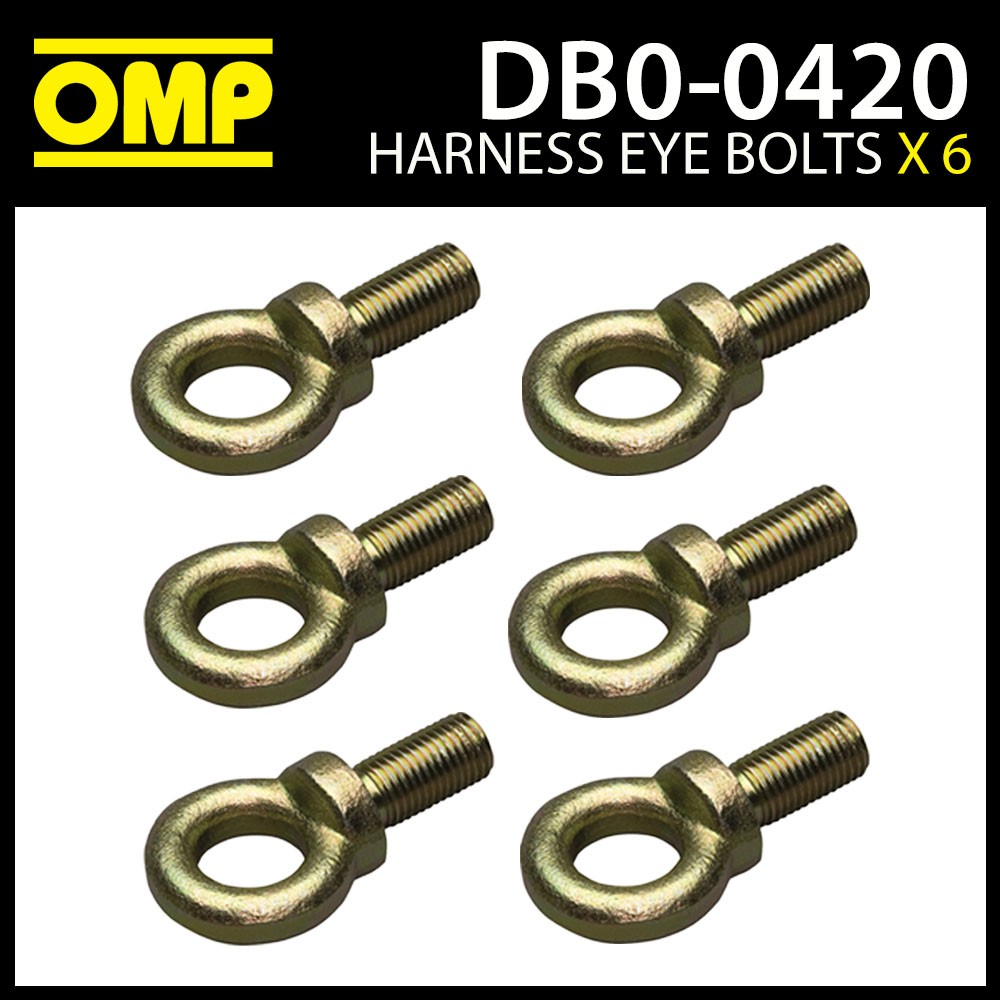 DB0-0420 OMP Racing Harness Belts Eyebolt Screws (Pack of 6) FIA Spec Race Rally
