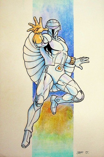 SilverHawks (1986)  Jeffery Jimenez SIGNED Hand Painted Pinup Animation Art 6x9