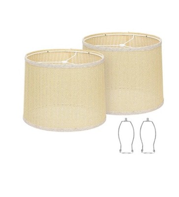 Seaside Village Set of 2 Drum Lampshades   11.6'' Top x 12.6'' Bottom x 9.8'' High