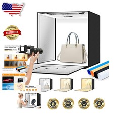 Large 24" Photo Booth 240 LEDs Adjustable Brightness 4 Color Backdrops