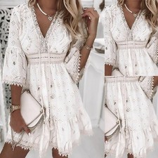Robe femme bodycon franges creuses courte douce ��t�� gland blanc boh��me