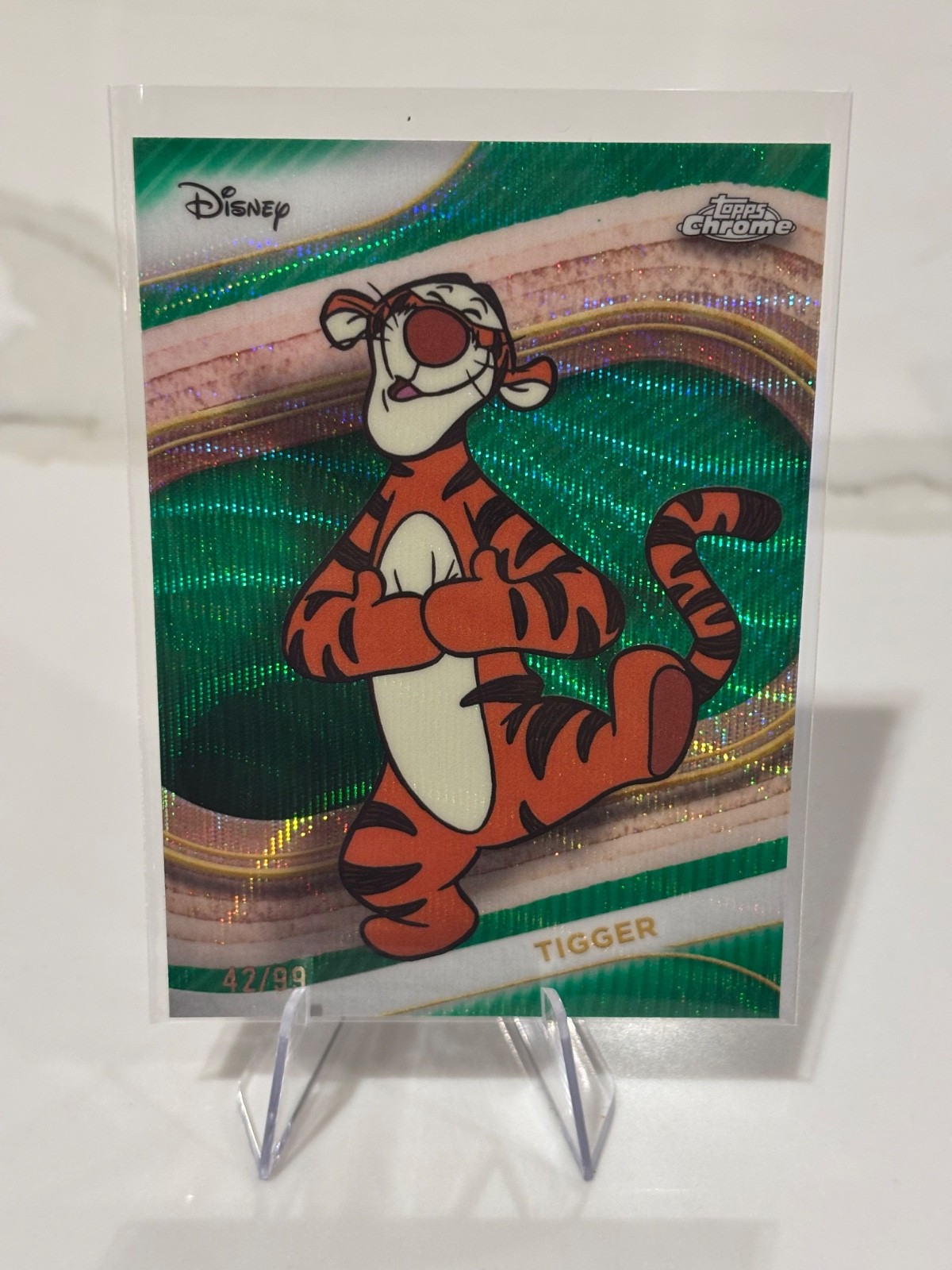 2025 Topps Chrome Disney Green Wave Refractor #142 Tigger /99