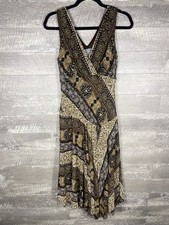 Brown Metallic Tribal Hanky Hem Dress Size 8 Boho Gypsy Forest Fairy Festival