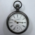 Antique Waltham Silver Coin Pocket Watch, Pre-owned, Doesn't Run (#42-019)