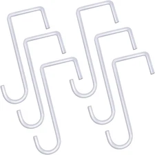 6 Pack 2 X 6 Inch Vinyl Fence Hooks Patio Hooks White Powder Coated Steel Hanger
