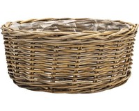 Pflanzkorb Leah Sanur Naturfaser Ø 30 Cm H 13 Cm Grau Braun
