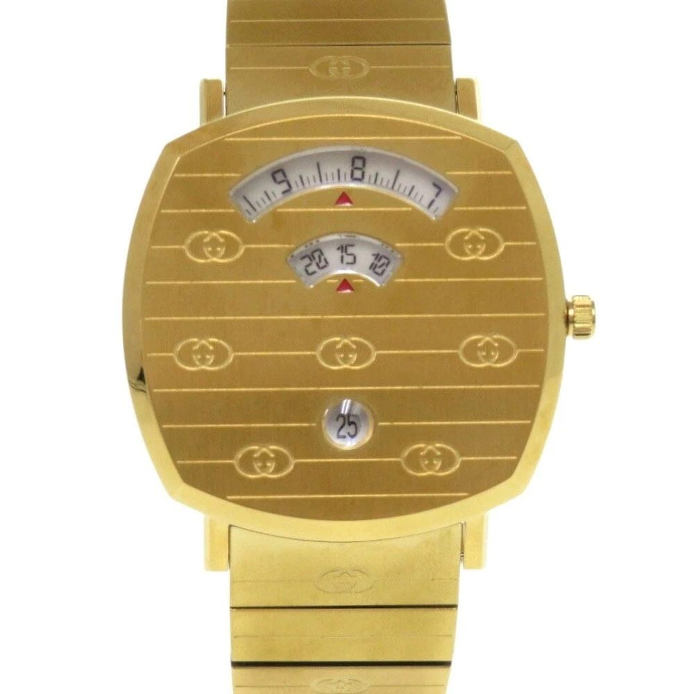 Orologio Gucci Grip 157.3 SS Oro Quarzo Uomo Usato Quas Comeo Nuo Dalppone