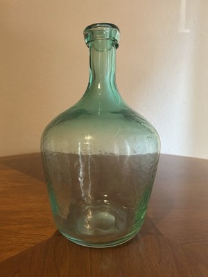Vintage Aqua Green Glass Viresa Demijohn Carboy Wine Jug With Crooked Top 10 
