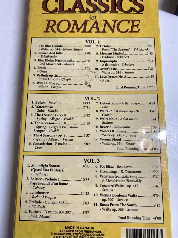 Classical Cassette Tape Box Set Lot 12 Cassettes NEW Dining Romance Sea + Waltz - Image 2 of 4