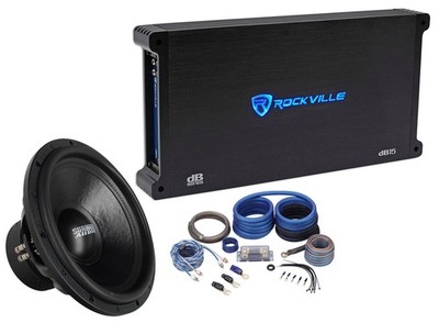 Sundown Audio SA-15 V.3 D4 15'' 1500w RMS Car Subwoofer+Mono Amplifier+Amp Kit
